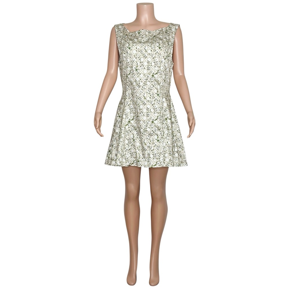 Hill House White and Sage Floral Mini Dress - Picture 11 of 12